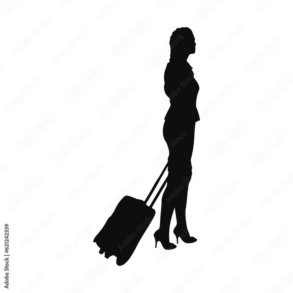 Traveler Woman Silhouette Collection For Design Elements Templet Traveler Woman Silhouette Collection For Design Elements Templet