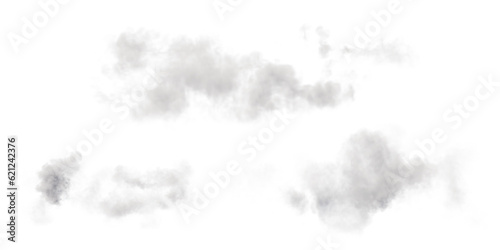 Clouds set isolated on transparent background. White cloudiness, mist or smog background.