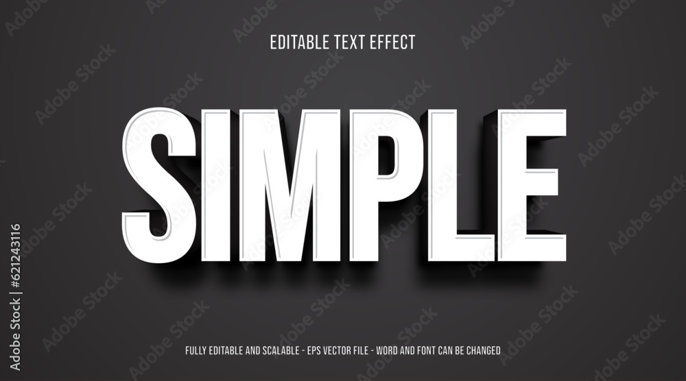 Simple 3d editable text effect