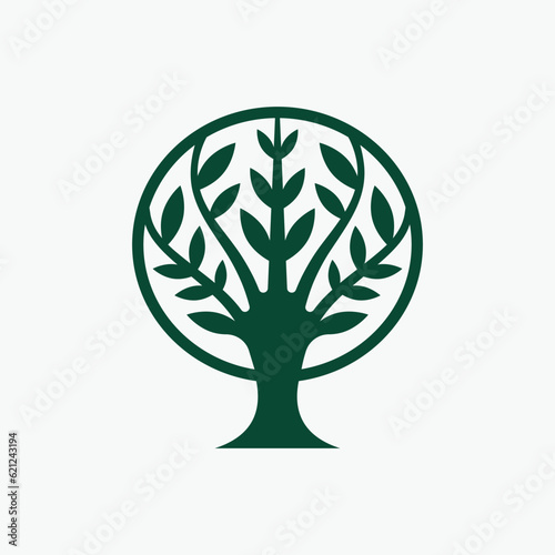 Simple Round Tree Design Logo Concept