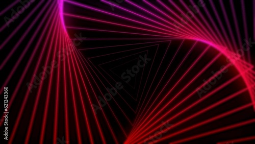 Abstract hypnotic video geometry, waves, music visualization, background red