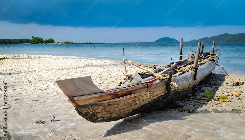 old log fishing boat on seaside ancient wooden craftsmanship old log fishing boat on seaside ancient wooden craftsmanship