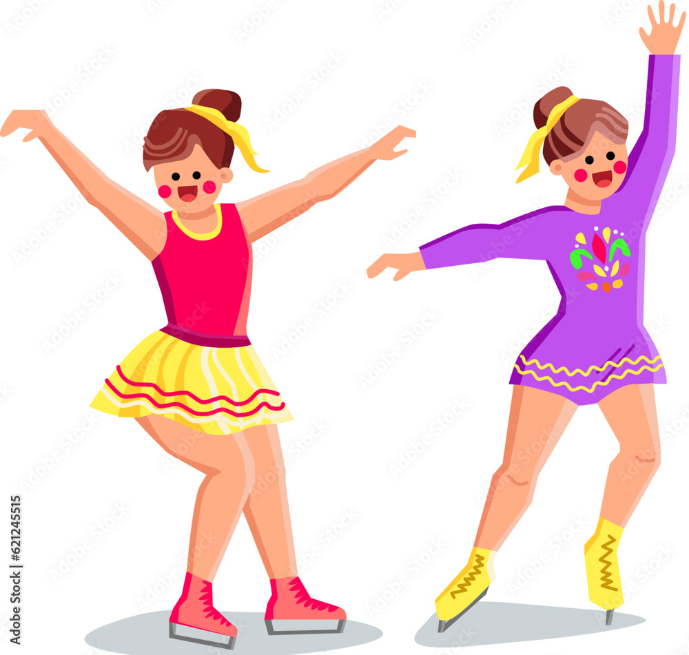 child figure skating kid vector. winter sport, girl skate, young activity child figure skating kid character. people flat cartoon illustration child figure skating kid vector. winter sport, girl skate, young activity child figure skating kid character. people flat cartoon illustration