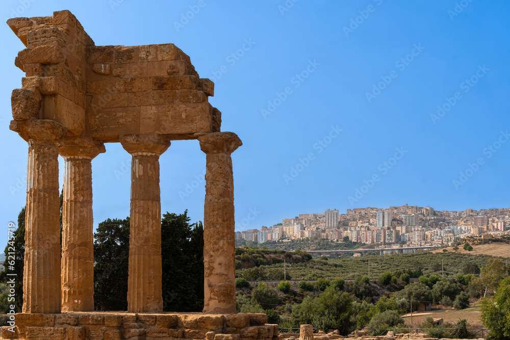 Panorama of Agrigento, Sicily from the Valley of Temple
