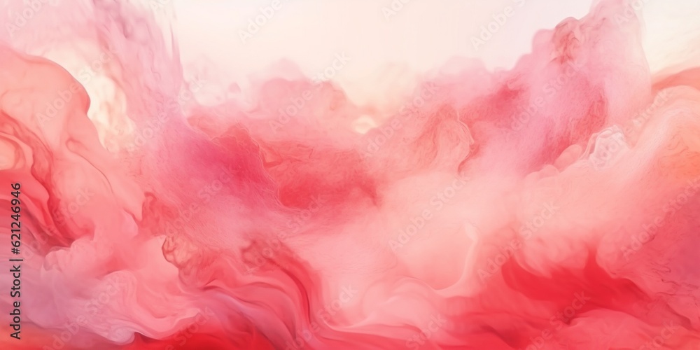 Fototapeta premium Red fluid watercolor abstract background. AI Generated