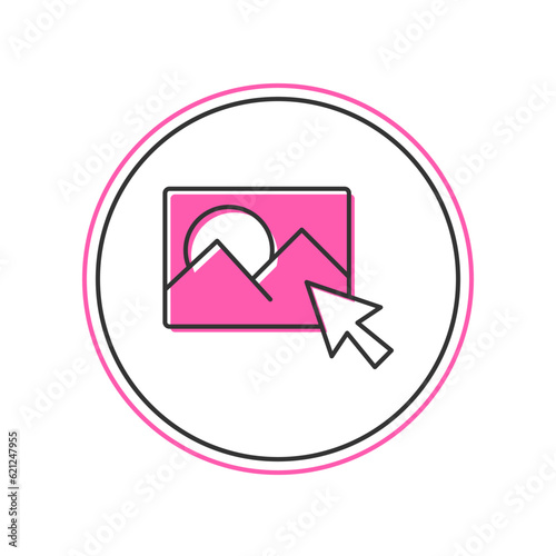 Filled outline Photo retouching icon isolated on white background. Photographer, photography, retouch icon. Vector