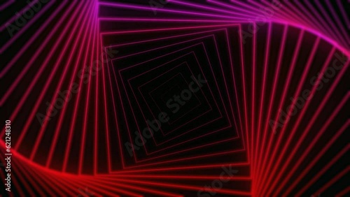Abstract hypnotic video geometry, waves, music visualization, background red