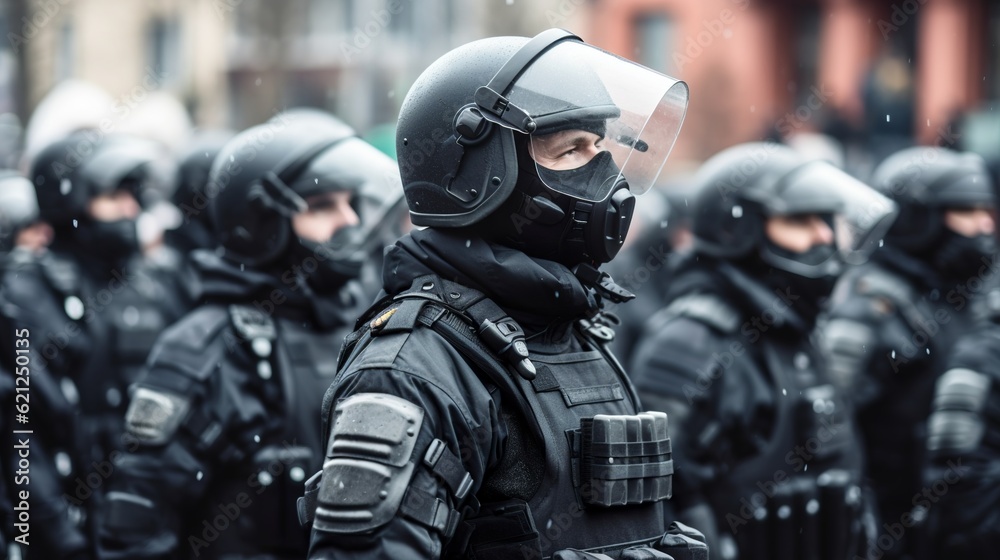 Police presence and riot control, Generative AI Police presence and riot control, Generative AI