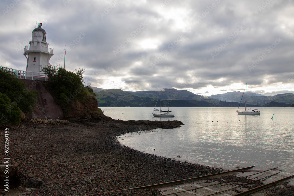 Akaroa town in New Zealand.