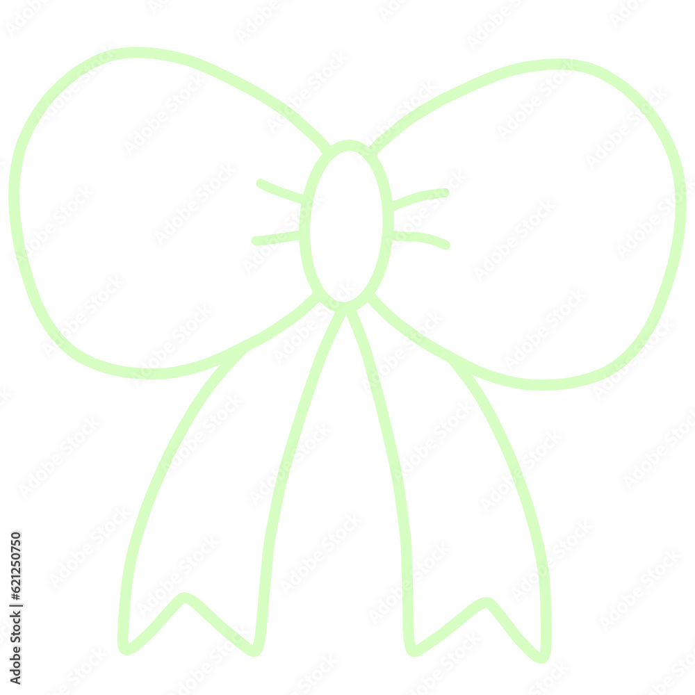 Green ribbon bow