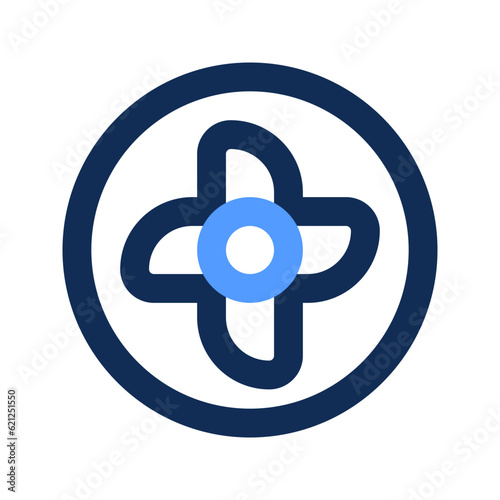 fan outline color icon