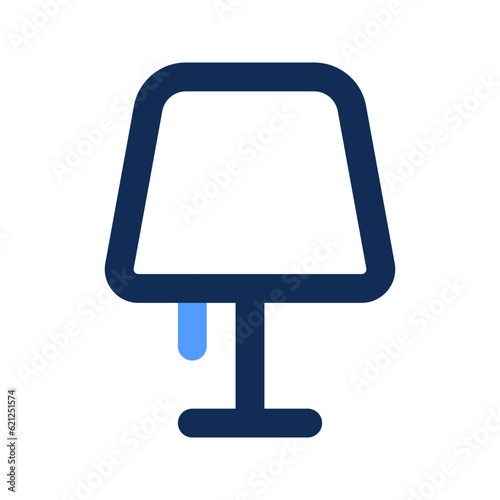 desk lamp outline color icon