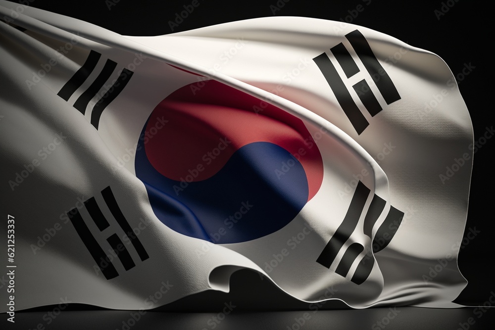 flag of south korea, Generative AI - obrazy, fototapety, plakaty 