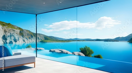 pool in the mountains blue ocean