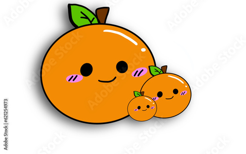 orange fruit character cartoon cute chibi