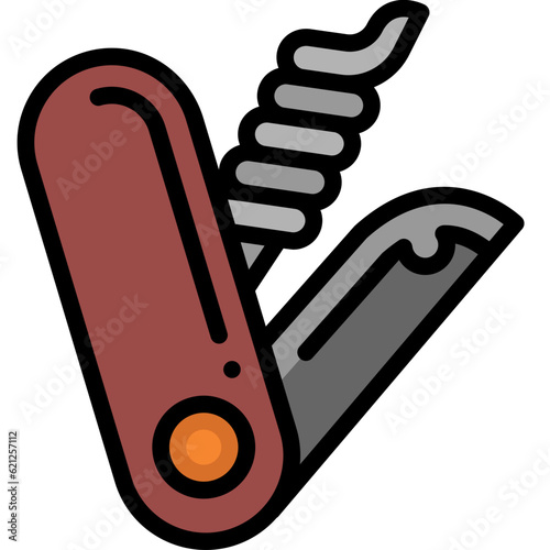 pocket knife filled outline icon
