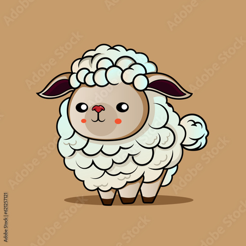 Animal sheep cartoon character design. Suitable for Ramadan, Eid al fitr and Eid al Adha decoration.