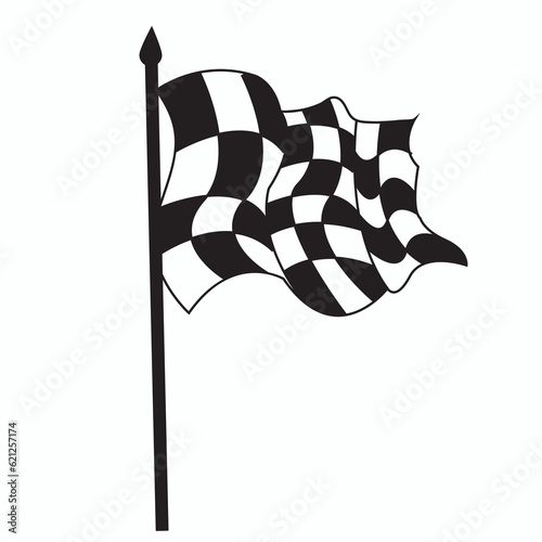  racing flag and chekared flag vector illustration