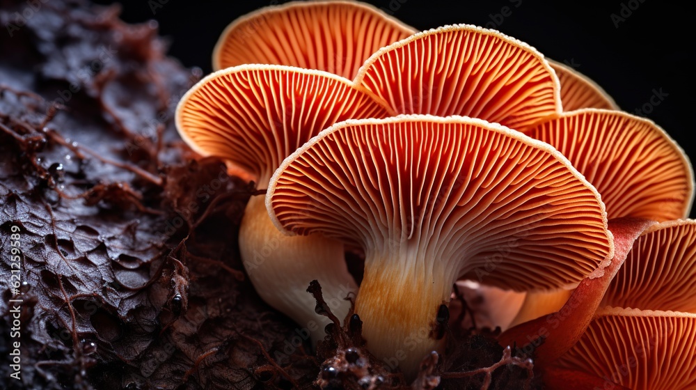 fresh mushrooms grow in the forest, mushrooms lie on store shelves fresh mushrooms grow in the forest, mushrooms lie on store shelves