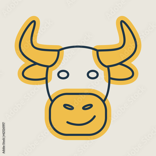 Bull icon. Farm animal vector illustration