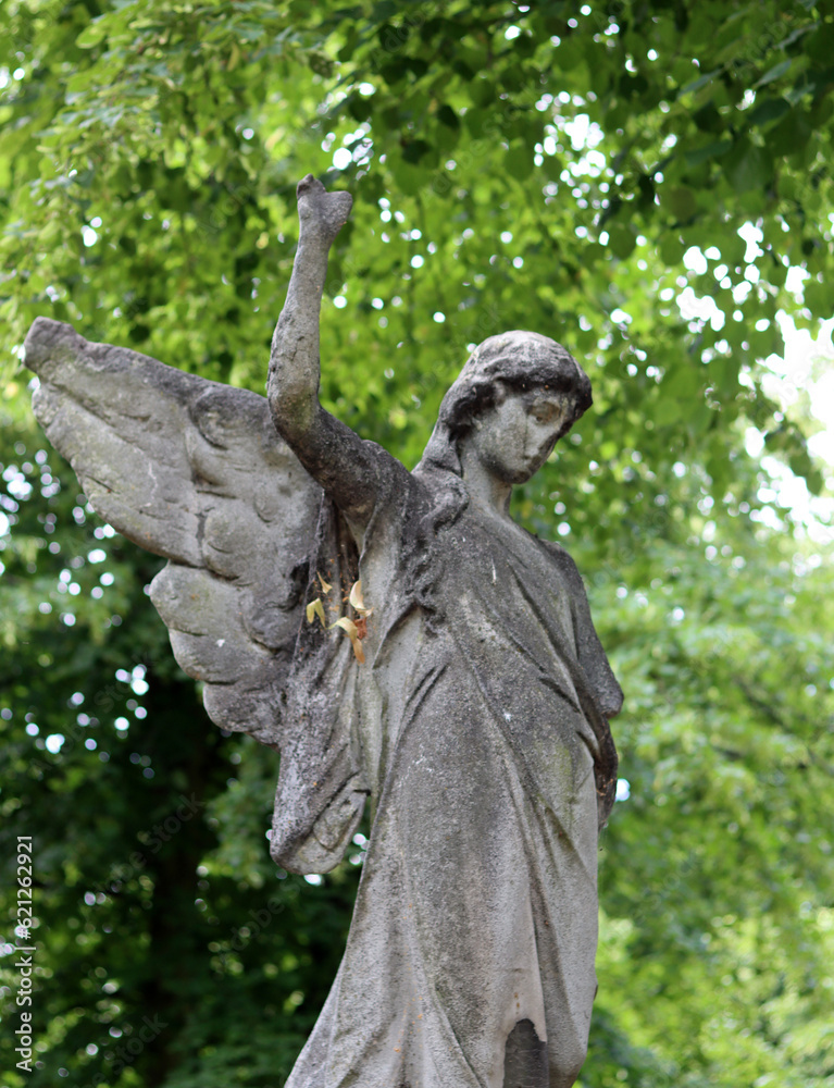Brompton cemetery in London UK. Picturesque old cemetery in summer day. Brompton cemetery in London UK. Picturesque old cemetery in summer day.