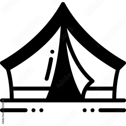 camping tent solid line icon