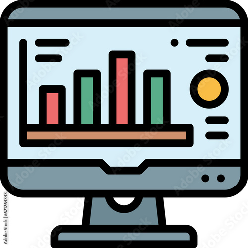 statistic filled outline icon
