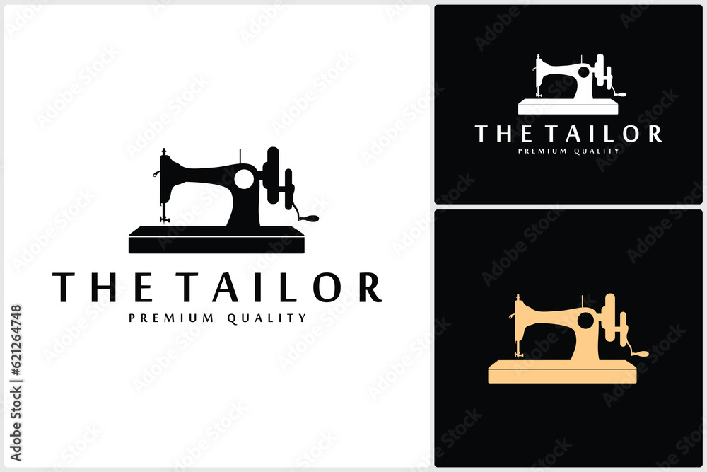 Sewing Machine and Fast Tailoring Clothes, Logo Template. Tailor Shop, Tailoring Craft and