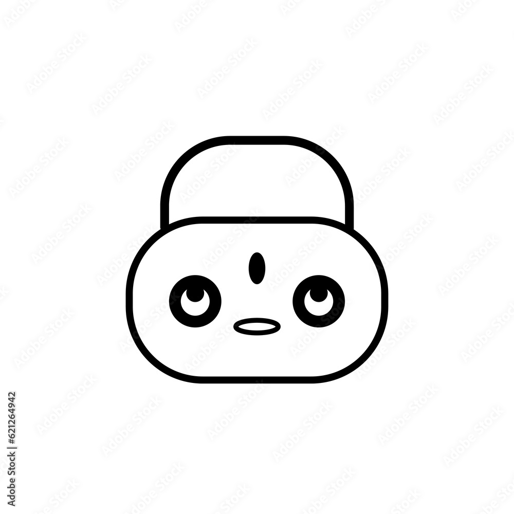 Eco bag icon with smile illustration Eco bag icon with smile illustration