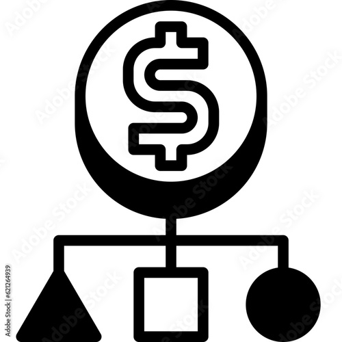 money management solid line icon