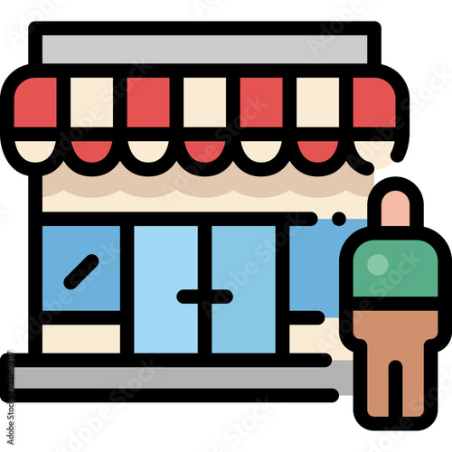 store shop filled outline icon