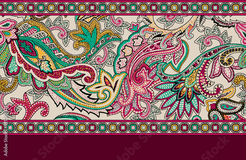 Beautiful traditional baroque border illustration for digital printing frames and textile materials