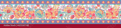 Beautiful traditional baroque border illustration for digital printing frames and textile materials