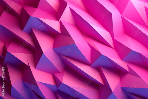 trendy magenta color 3d geometric pattern, AI generated