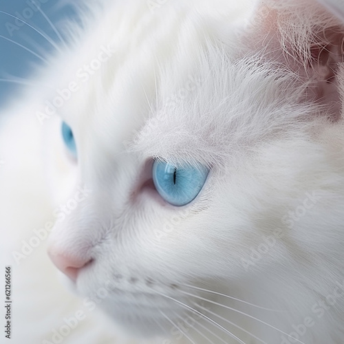 white cat with blue eyes, Generative AI
