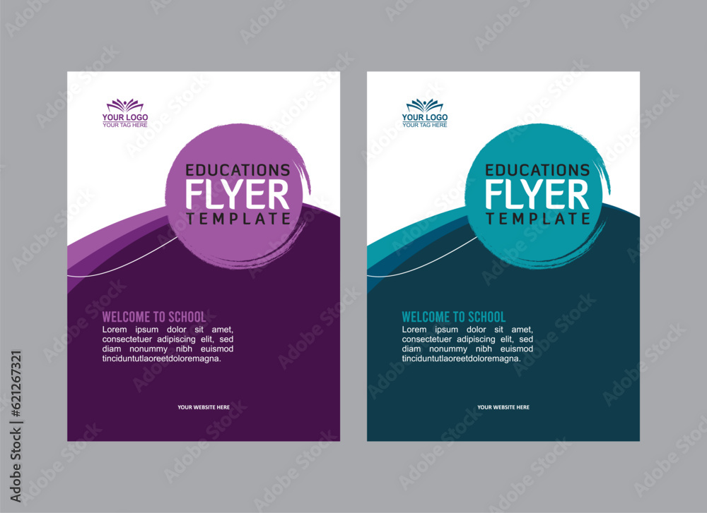 Fototapeta premium corporate education flyer design template 