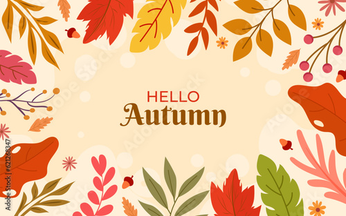 Hello Autumn Leaves Background
