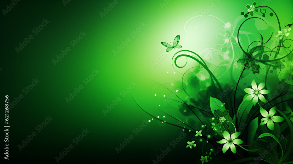 green floral background | Generative AI green floral background | Generative AI
