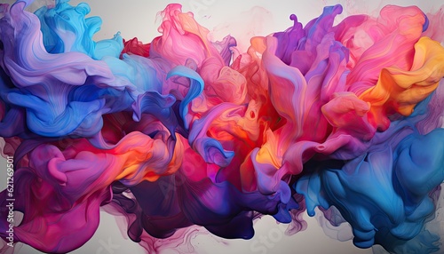 Bright colors splashed on a painting