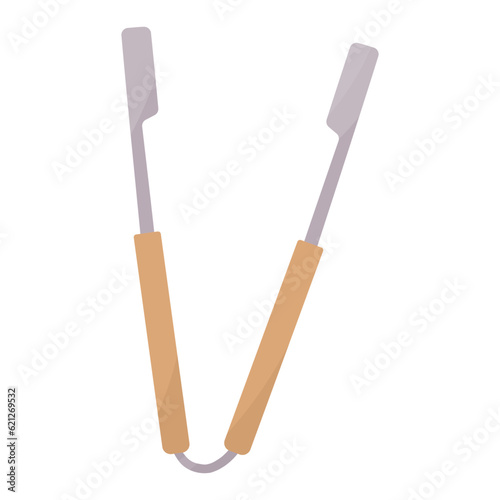 kitchen tongs cook metal plastic element icon