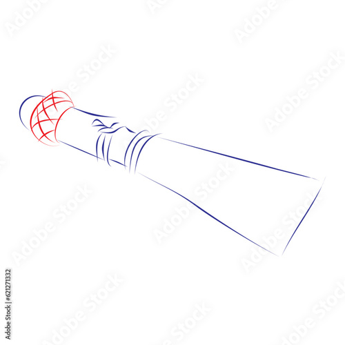 Continuous line drawing of a double reed for bassoon, curtal, dulcian. Hand drawn, vector illustration photo