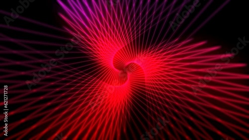 fractal burst background. Abstract hypnotic video geometry, waves, music visualization, background red