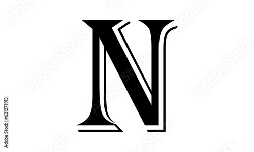 Simple and modern letter N initials logo design © Rhealea