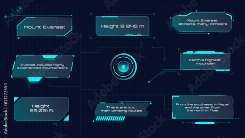 Neon blue callouts can be used in your videos to present names, height, weight or other descriptions of the shown objects. You can change texts and color as you wish. 