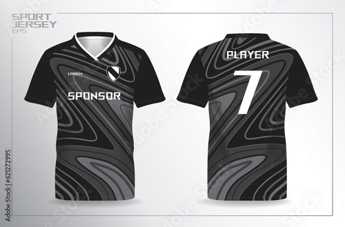 black sport jersey for football and soccer shirt template