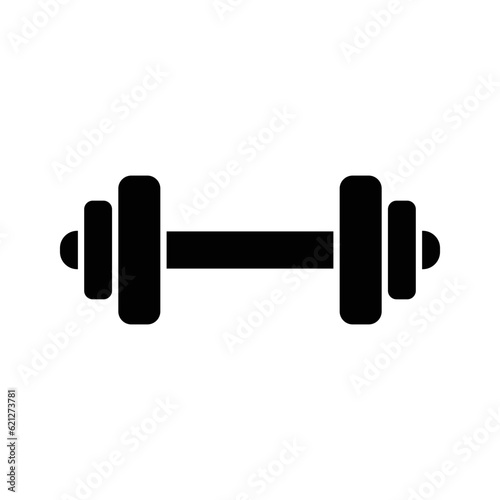 Gym Dumbbell Isolated Glyph Icon Vector Illustration