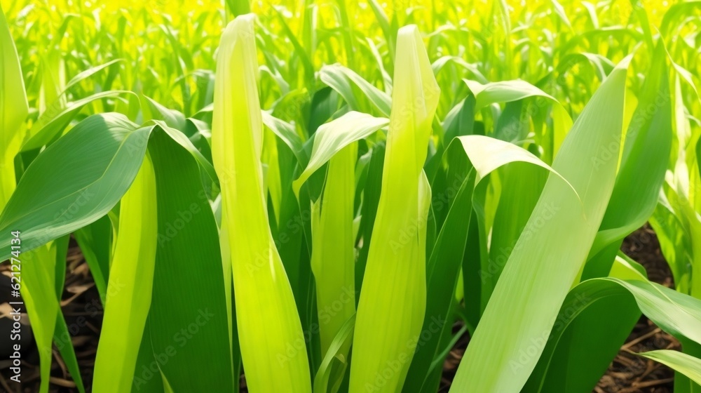 Fototapeta premium Green corn field