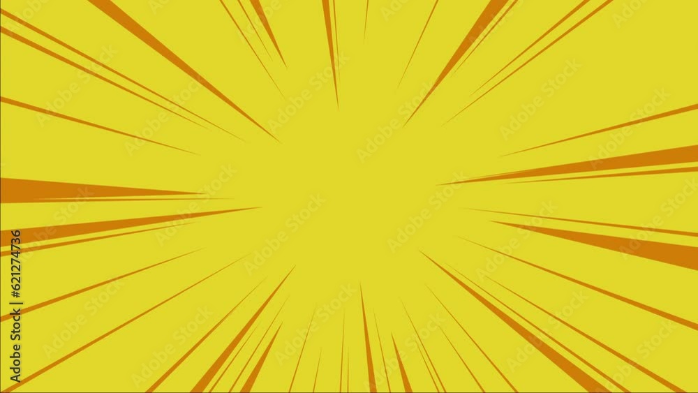 High-speed abstract speed lines animation. Cartoon animated orange speed lines on a yellow background in a seamless loop of motion graphics