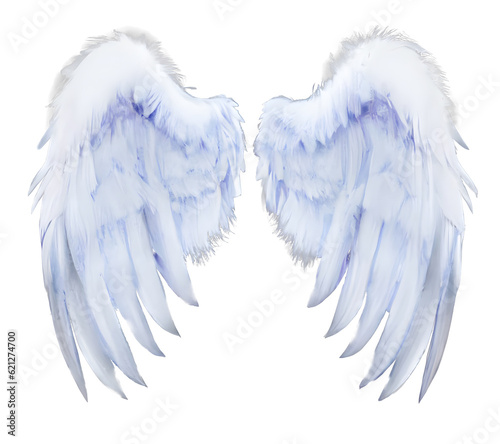 Foto White angel wings. Generative AI