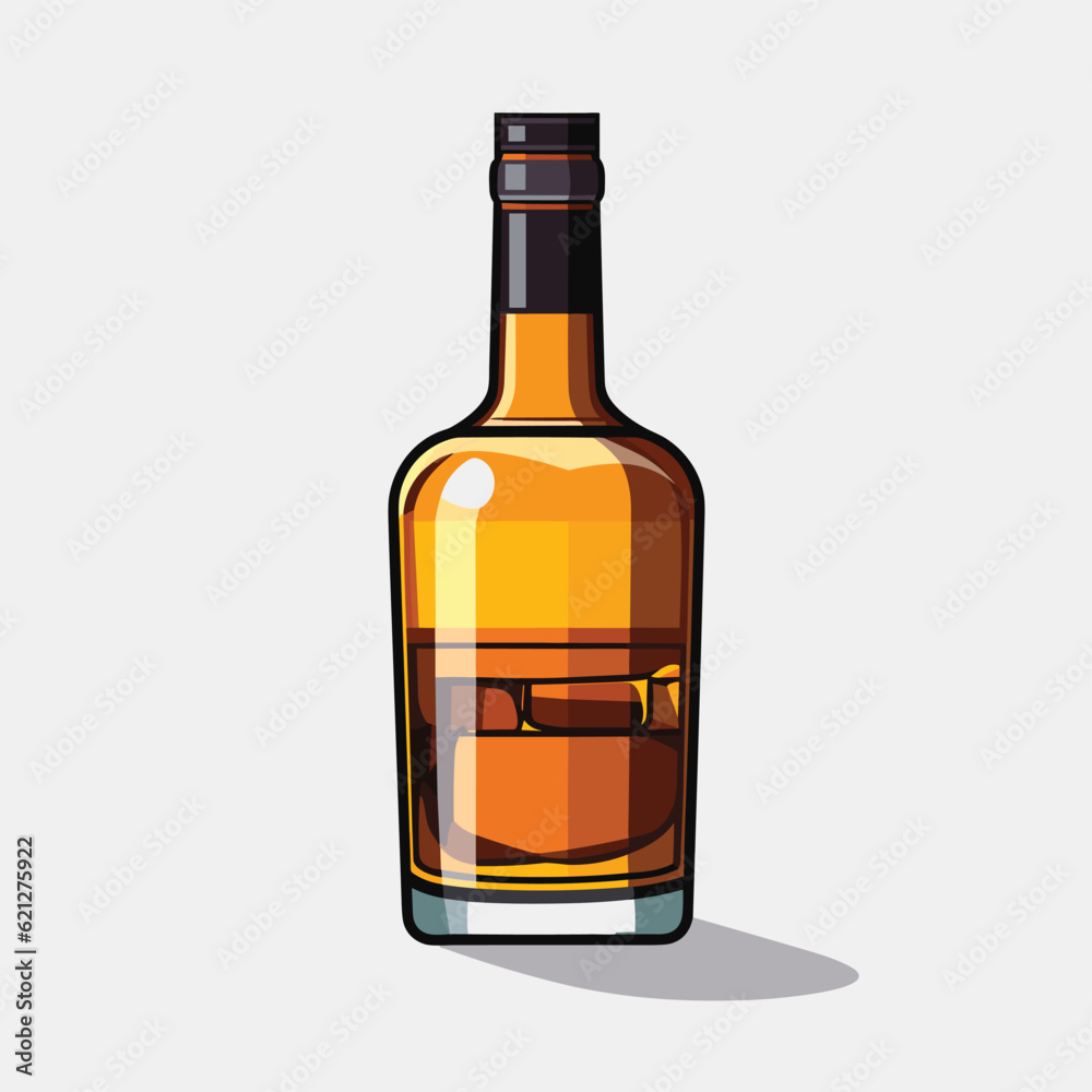 bottle of whiskey vector flat minimalistic isolated illustration bottle of whiskey vector flat minimalistic isolated illustration